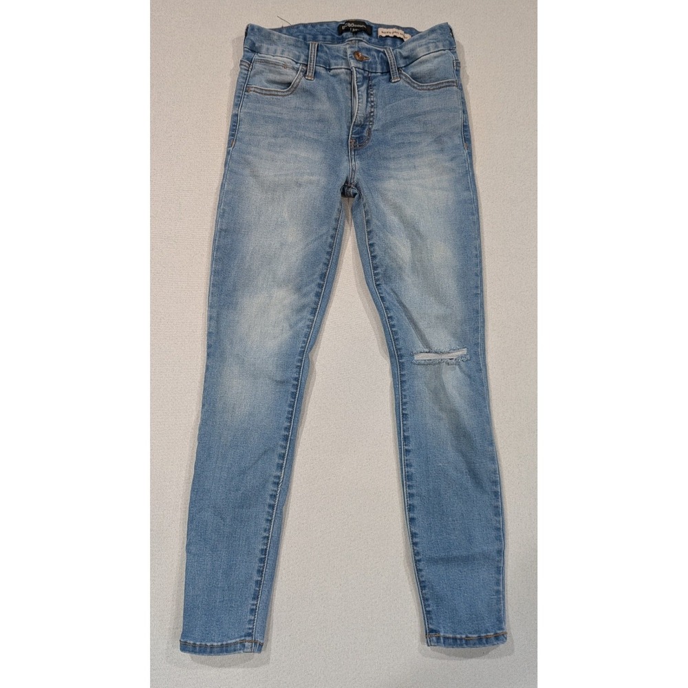 BCBGeneration Skinny Jeans Womens 5/27 Blue Good Mid Rise Curvy Distressed Knee